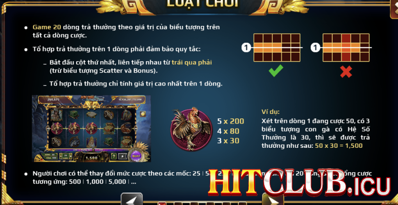 Nắm rõ luật chơi tại Sơn Tinh Thủy Tinh Hit Club
