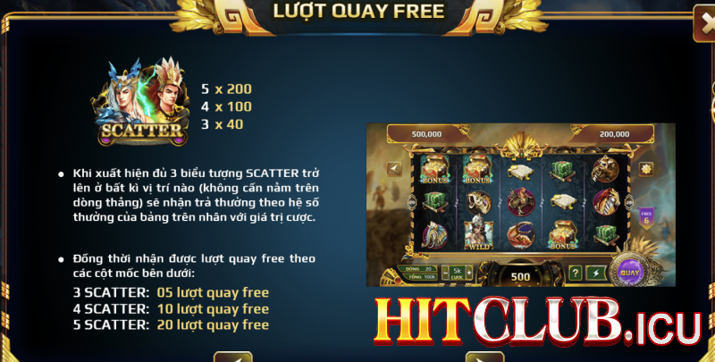 Rất nhiều lượt quay miễn phí cho người chơi