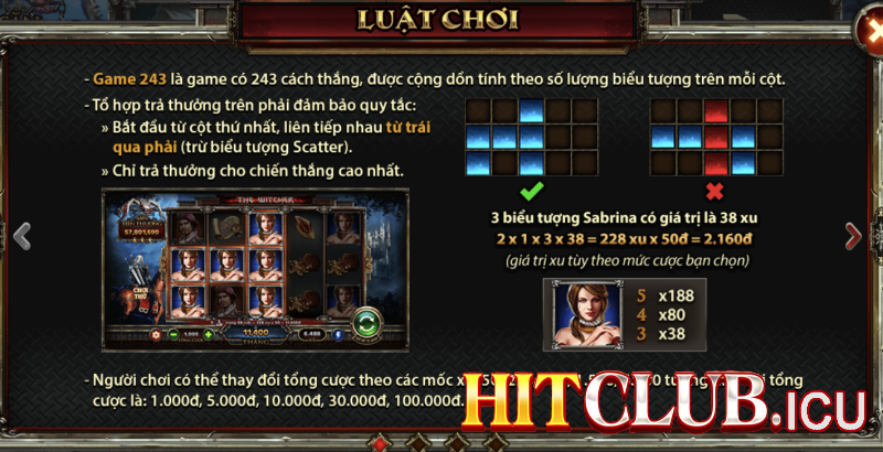 Luật chơi và cách tính điểm của Witcher Hit Club