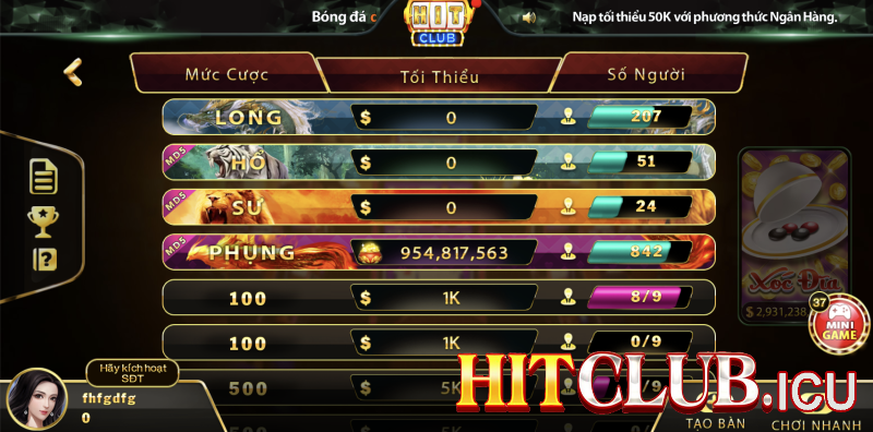 Những chiến lược khi tham gia xóc đĩa Hit Club